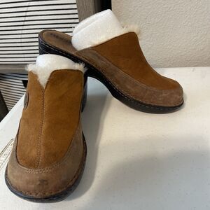 BOC Born Concept Womens Size 9 Slip On Fur Lined Mule Clogs Brown